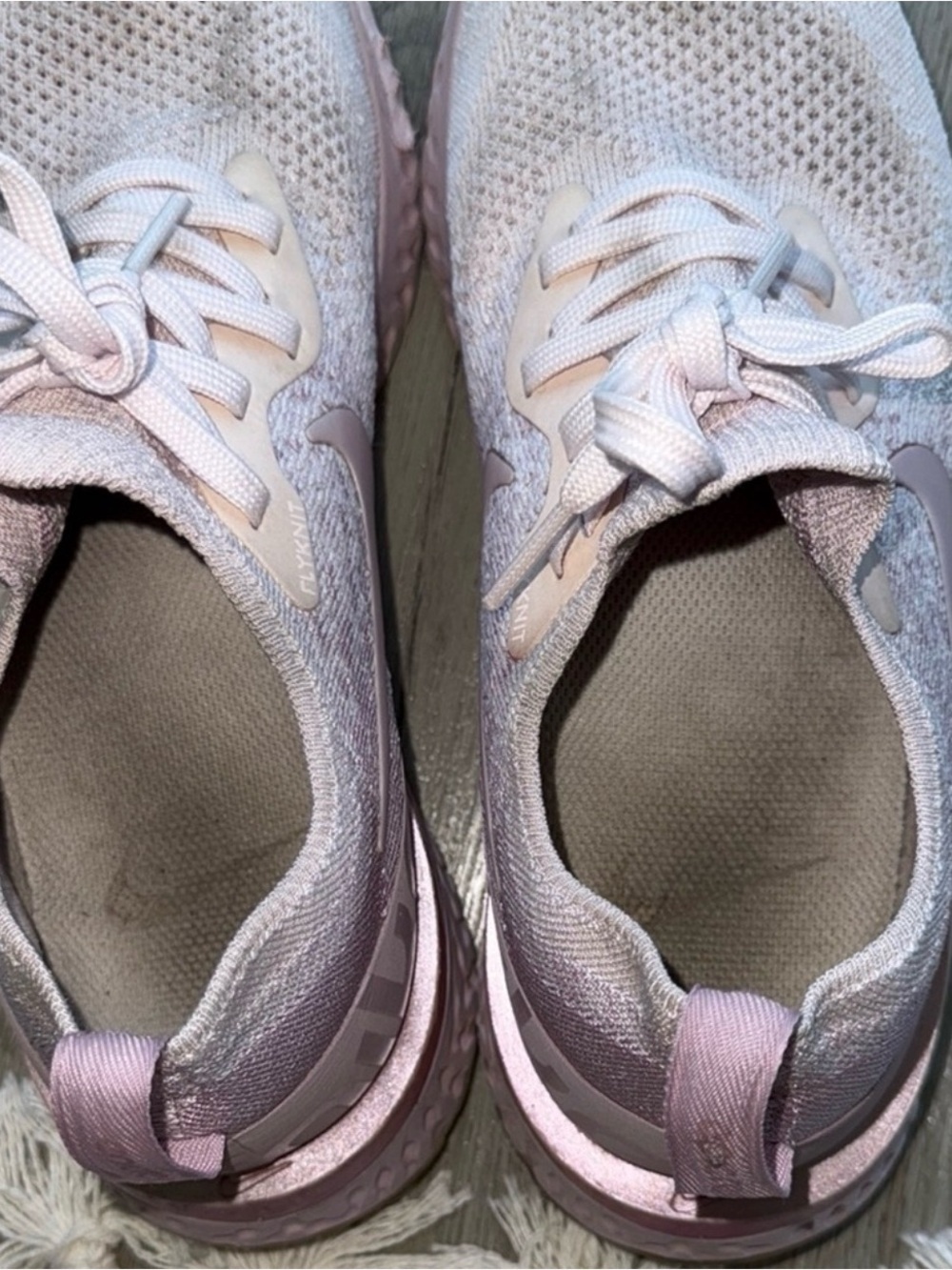 Nike Women's Light Pink Knit Running Sneakers - Picture 6 of 7